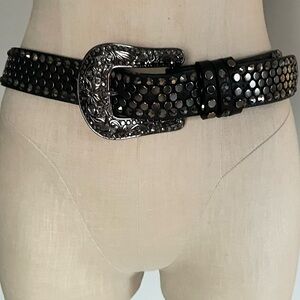 Black Studded leather Belt size S